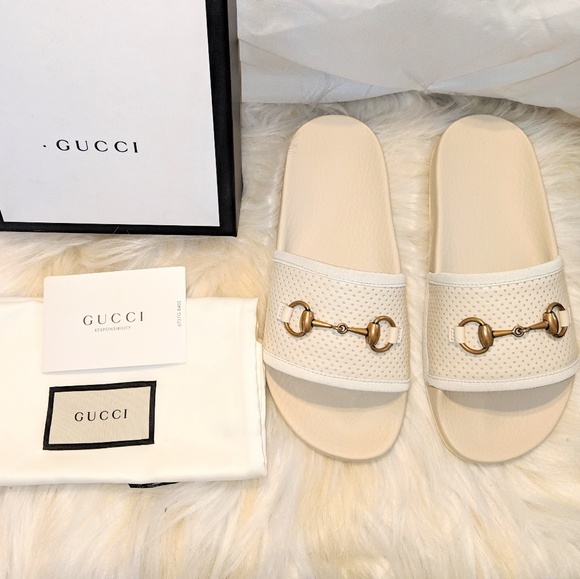 Gucci Shoes - NEW AUTHENTIC GUCCI WOMENS HORSEBIT LEATHER SLIDES